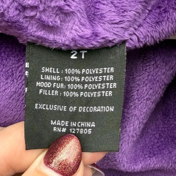 Snozu Girl’s Zippered Puffer Coat (Size: 2T)(missing faux fur around hood)(EUC) - Picture 6 of 10